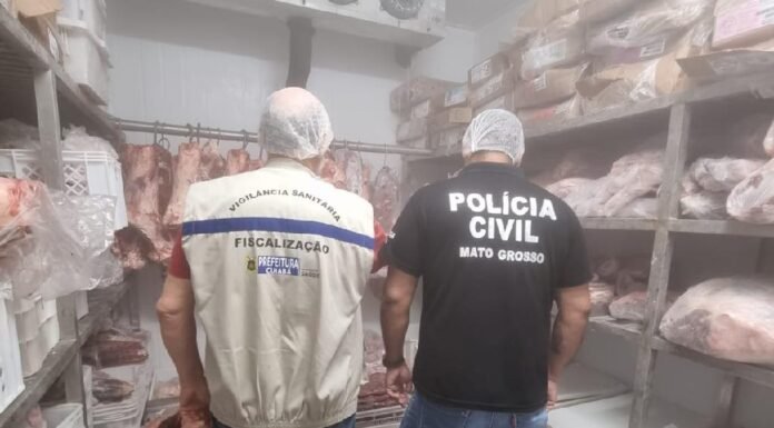 238 quilos de carnes são apreendidos em fiscalização Cuiabá: 238 quilos de carnes são apreendidos em fiscalização