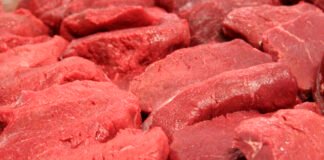 pedaços de carne bovina