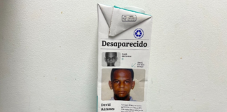 Embalagem do leite Piracanjuba com foto de pessoa desparecida