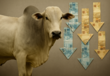 Arroba do boi gordo cai R$ 5 na Bahia e também baixa em outros estados