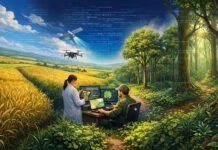 IA generativa acelera pesquisas e qualifica recomendações para o setor produtivo Imagem gerada por IA - O uso de IA é uma evolução do que já é feito na análise de dados históricos para reduzir incertezas sobre a atividade agropecuária pela via da agricultura digital e de precisão