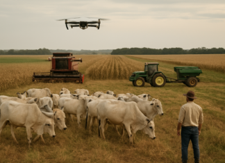 Drones agrícolas no Tocantins: como eles e os softwares de gestão estão mudando a pecuária