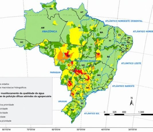 Estudo mapeia áreas no Brasil mais vulneráveis à poluição difusa gerada pela agropecuária – Estudo mapeia áreas no Brasil mais vulneráveis à poluição difusa gerada pela agropecuária